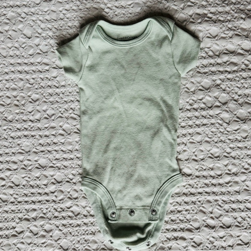 Swaddle Designs Light Mint Green Organic Cotton Baby Onesie